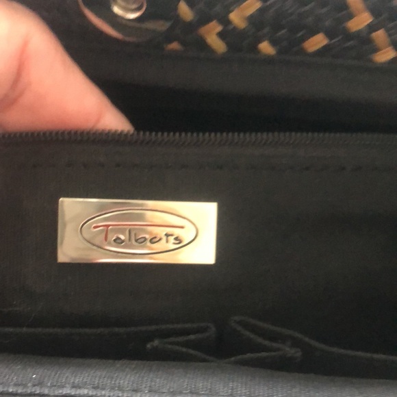 Talbots Brown and Tan Straw Bag with Plastic Tortoiseshell Handles - Picture 3 of 11